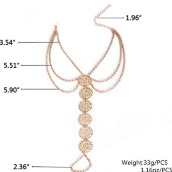 UO Vintage Layer Gold Coins Beach Anklet Chain - Picture 7 of 8